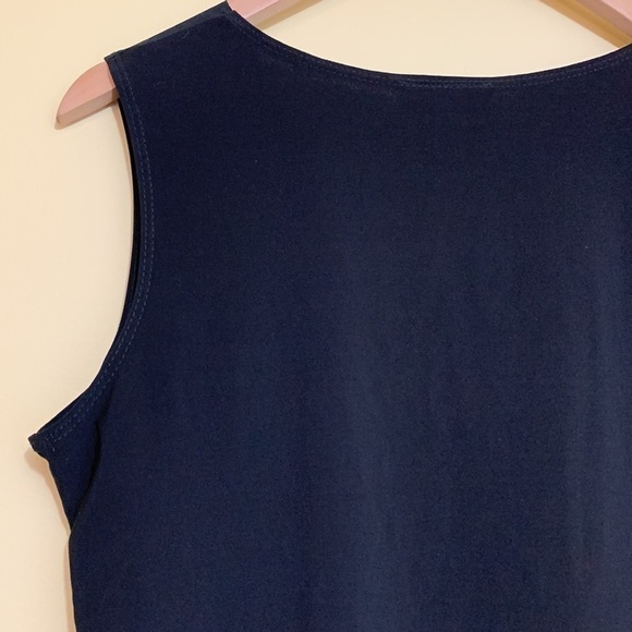 Collection Dress Barn | Beaded Sequin Black Sleeveless Pointed Scalloped Top XLP - Picture 13 of 17